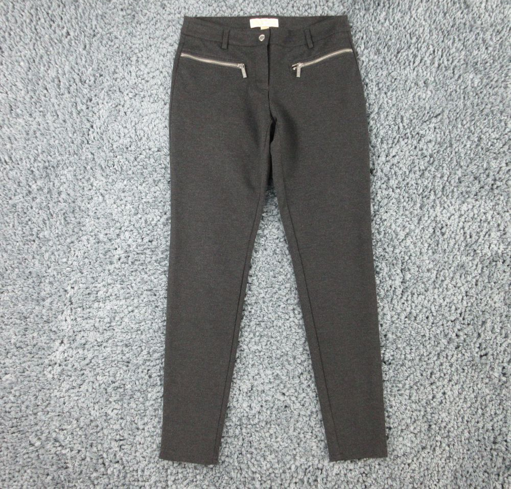 Michael Kors Pants Womens 6 Gray Black Heather Pocket Zippers Tapered 30x28* '